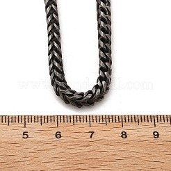 304ステンレススチール製ウィートチェーンネックレス、女性・男性用  イオンプレーティング（ip）  アンティークシルバー  24.02インチ（61cm）&nbsp;NJEW-A033-03B-AS