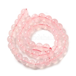 天然石ローズクォーツビーズ連売り  ラウンド  8mm  穴：0.9mm  約47個/連  15.16''~15.24''（38.5~38.7センチメートル）&nbsp;G-Z047-C03-06