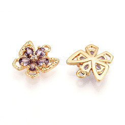 Brass Micro Pave Cubic Zirconia Charms&nbsp;KK-N262-111A-G