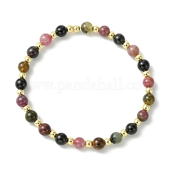 Natural Multicolor Tourmaline & Synthetic Non-magnetic Hematite Beaded Stretch Bracelets for Women&nbsp;BJEW-JB13941