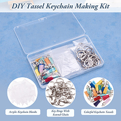 DIY Tassel Charms Iron Keychain Making Kit&nbsp;DIY-TA0009-41