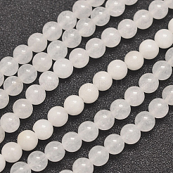 天然のラウンドホワイトジェードビーズ連売り  8mm  穴：1mm  約45~47個/連  15インチ&nbsp;G-P070-01-8mm