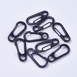 合金スナップキーホルダークラスプパーツ  鉄パーツ  オーバル  ガンメタ色  31.5x14x7mm&nbsp;PALLOY-WH0065-31B