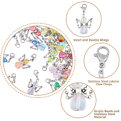 4 Sets Eco-Friendly Transparent Acrylic Pendants&nbsp;FIND-FH0006-13