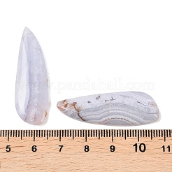 天然ブルーレースアゲート瑪瑙ペンダント  翼のチャーム  39.5~40.5x13.5~14x4~5mm  穴：1.2mm&nbsp;G-K381-25