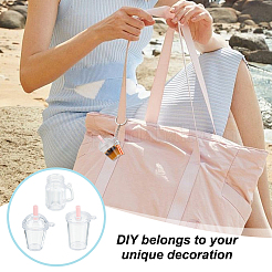 Diyキーホルダー作成キット  透明なプラスチックカップの大きなペンダント付き  スエード調タッセルパーツ  模造真珠アクリルビーズと鉄のキーホルダーリング  ミックスカラー&nbsp;DIY-OC0001-54B