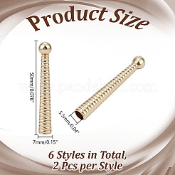 12Pcs 6 Colors Alloy Cord Ends&nbsp;FIND-HY0004-72