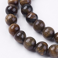 Natural Tiger Eye Round Bead Strands&nbsp;G-R200-10mm