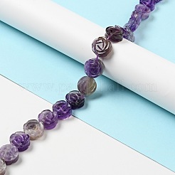 天然石アメジストビーズ連売り  ローズ  14x7.5~8mm  穴：1.2mm  約28~29個/連  15.16''（38.5~41.5センチメートル）&nbsp;G-D475-01J