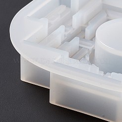 DIY 3層ラビリンス 食品グレードのシリコン型  燭台金型  ジェッソ樹脂鋳造金型  ホワイト  120x120x23mm  内径：109x109mm&nbsp;LS-SIMO-D001-07