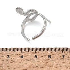 304ステンレススチールカフオープンリング  ヘビ  ステンレス鋼色  32mm  内径：19mm&nbsp;SA-CBAF5A1-06P