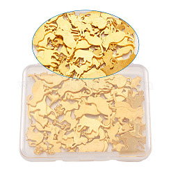 合金カボション  UVレジンDIY用  エポキシ樹脂  プレスジュエリー  混合図形  ゴールドカラー  11x11x0.8mm  55個/箱&nbsp;PALLOY-TA0001-69G