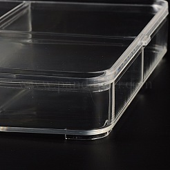 長方形型のプラスチック製のアクセサリービーズコンテナ  透明  200x300x35mm&nbsp;OBOX-O002-03