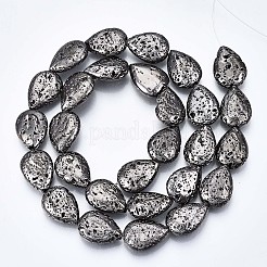 Electroplated Natural Lava Rock Bead Strands&nbsp;G-T131-87