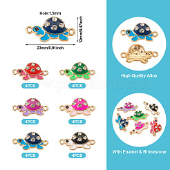 24Pcs 6 Colors Alloy Enamel Connector Charms&nbsp;ENAM-TA0001-58
