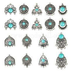 27Pcs 9 Styles Alloy & Synthetic Turquoise Chandelier Component Links&nbsp;FIND-TA0010-42A