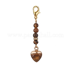 Heart & Round Gemstone Pendant Decoraiton&nbsp;HJEW-JM01434