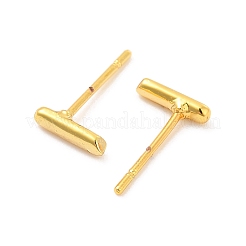 Brass Hollow Out Initial Letter Stud Earrings&nbsp;EJEW-A044-01G-I