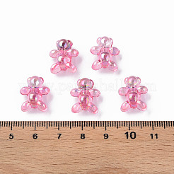 透明なアクリルビーズ  ABカラーメッキ  クマ  ミックスカラー  16x13x8.5mm  穴：2mm  約700個/500g&nbsp;MACR-S154-127-C