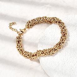 304 Stainless Steel Byzantine Chains Bracelets for Women&nbsp;BJEW-P399-01A-G