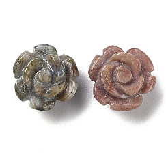 天然石インディアン瑪瑙ビーズ  ローズ  8x6~7mm  穴：1mm&nbsp;G-O156-A-09