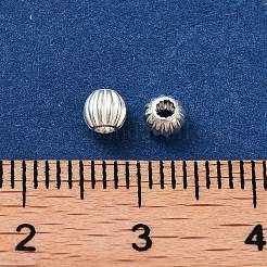 スターリングシルバーのカボチャビーズ925個  銀  4x3.5mm  穴：1.5mm  100個/ 10g&nbsp;STER-H112-04B
