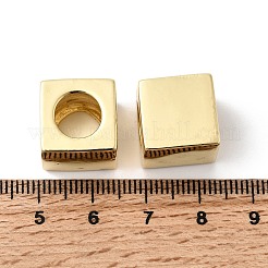 真鍮ビーズ  キューブ大きな穴ビーズ  カドミウムフリー＆鉛フリー  ラックめっき  長持ちメッキ  18KGP本金メッキ  14x14x14mm  穴：8.5mm&nbsp;KK-Z137-08G