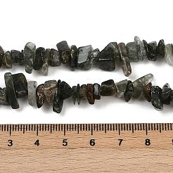 天然石グリーンルチルクォーツビーズ連売り  チップ  2~7x5~17x5~6mm  穴：0.9mm  30.71~31.50''（78~80センチメートル）&nbsp;G-Q060-C03