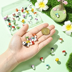 45 個 9 色の手作り磁器ビーズ  手描きの陶器ビーズ  キノコ  ミックスカラー  12x10~10.5mm  穴：2mm  5個/カラー&nbsp;PORC-CJ0001-24