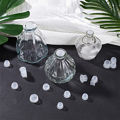 50個5スタイルのプラスチックボトルストッパー  ワインボトル用  コラム  ホワイトスモーク  17~23.5x10.5~12mm  内径：13~16.4mm  10個/スタイル&nbsp;KY-GF0001-42A