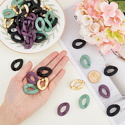 Spray Painted ABS Plastic & Acrylic Linking Rings&nbsp;OACR-FH0001-040