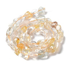 天然トパーズビーズ連売り  ナゲット  7~14x4~9x4~7mm  穴：1mm  約40~50個/連  15.16~15.55インチ（38.5~39.5cm）&nbsp;G-I351-A10