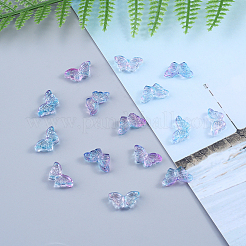 100PCSガラスビーズ  蝶  カラフル  8x15x4.5mm  穴：1mm&nbsp;GLAA-CJ0001-20