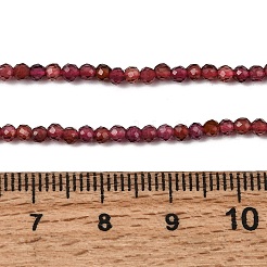 天然石ガーネットビーズ連売り  多面カット  ラウンド  2~2.5mm  穴：0.8mm  約170個/連  15.35''（39センチメートル）&nbsp;G-A318-A04-2mm-01