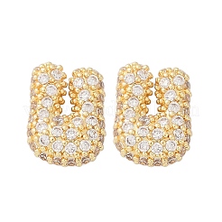 Brass Micro Pave Cubic Zirconia Stud Earrings&nbsp;EJEW-Z091-04G-U