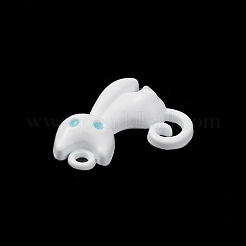 合金エナメルと焼き付け塗装のペンダント  猫  ホワイト  20x15x4mm  穴：1.8mm&nbsp;PALLOY-D065-04