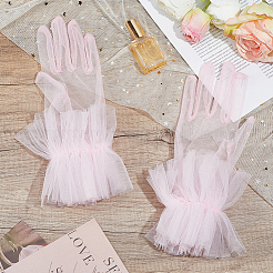 Polyester Lace Gloves for Bride&nbsp;AJEW-WH0609-862A