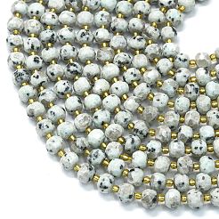 天然石セサミジャスパービーズ連売り  シードビーズで  多面カット  ランタン  8~8.5x6.5~7mm  穴：0.6mm  約44個/連  15.16インチ（38.5cm）&nbsp;G-K389-E14-01
