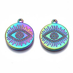 Rainbow Color 304 Stainless Steel Pendants Rhinestone Settings&nbsp;STAS-S119-096