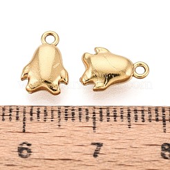 304ステンレスペンダント  ペンギンチャーム  イオンプレーティング（ip）  長持ちメッキ  18KGP本金メッキ  10x7x3mm  穴：1.2mm&nbsp;STAS-N125-13G