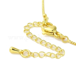 Brass Micro Pave Clear Cubic Zirconia Pendant Necklaces for Women&nbsp;NJEW-E106-20G-03