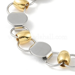 201 Stainless Steel Flat Round Link Chain Bracelets for Women Men&nbsp;BJEW-I316-08B