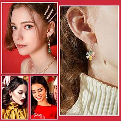 12 Pairs 12 Style Christmas Theme Alloy Dangle Earrings&nbsp;EJEW-SC0001-33