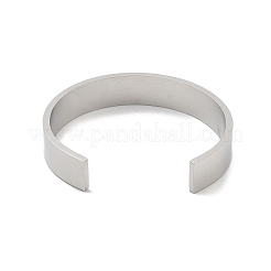 女性用フラワー 304 ステンレススチール カフ バングル  ゴールデン·ステンレス鋼色  1-1/8インチ（2.9cm）  内径：2x2-1/4インチ（5.1x5.8cm）&nbsp;BJEW-A023-03P