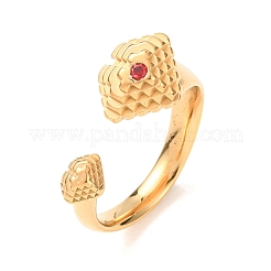 304 Stainless Steel Rhinestone Open Cuff Rings&nbsp;RJEW-E302-03G