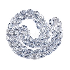 電気メッキガラスビーズセット  花  ライトスチールブルー  12x10x6~6.5mm  穴：1mm  約55個/連  26.93''（68.4センチメートル）&nbsp;EGLA-T021-05J