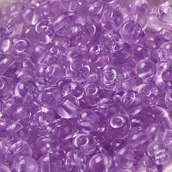 透明なアクリルビーズ  トップ掘削  丸い鈴丸ビーズ  パープル  5.5x5x4mm  穴：1.2mm  約8333個/セット&nbsp;MACR-K359-02J