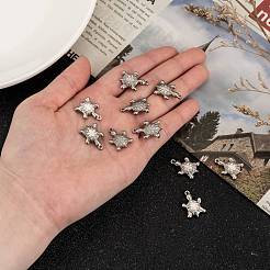 変色しにくい201ステンレススチール製トータスペンダント  ステンレス鋼色  19.5x13x3.5mm  穴：1.5mm&nbsp;STAS-Q192-69