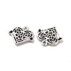 合金のチベット風チャーム  ハートとハンドチャーム  アンティークシルバー  20x20.5x2mm  穴：1.6mm  約284個/500g&nbsp;TIBE-B001-63AS