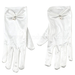 Satin Cloth Bride Gloves&nbsp;AJEW-WH20816-030A